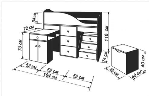 Кровать чердак малыш схема