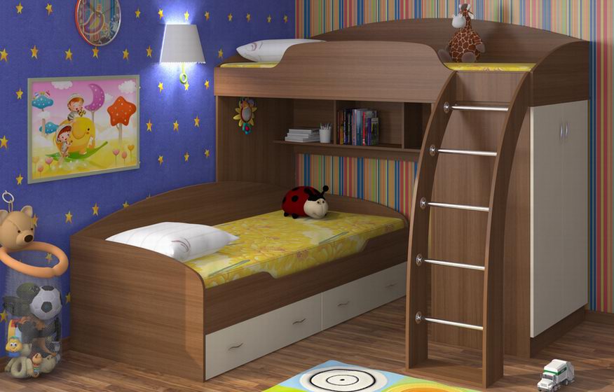 Двойная кровать чердак для детей